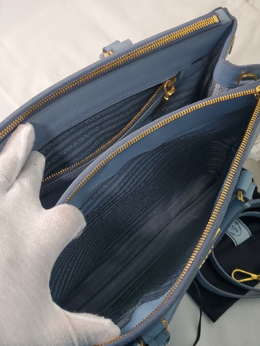 Prada Saffiano Lux Medium Double Zip Tote - Picture 14 of 15